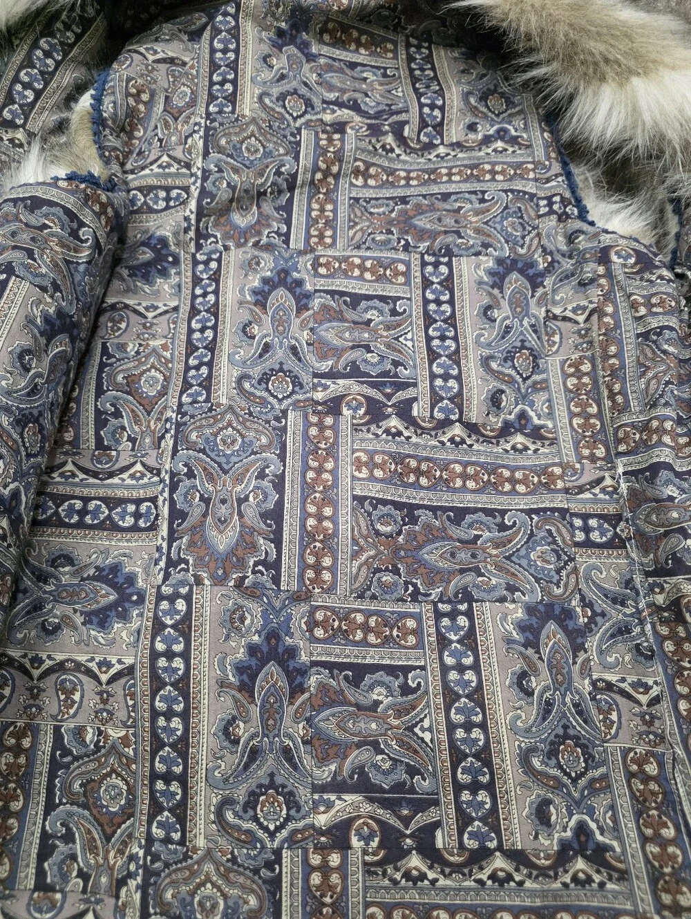 Free People Call Of The Wild Faux Fur Vest Boho Chic Wolfcore Paisley Medium